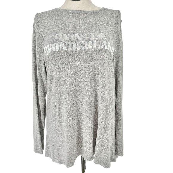 Lane Bryant Top Womens 18/20 Winter Wonderland Gray Long Sleeve NWOT - Picture 1 of 9